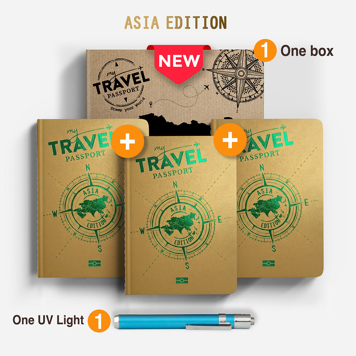 Pack Trío Compact - ASIA Edition (3 Pasaportes en 1 Caja)