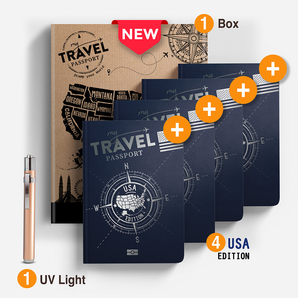 Family Pack Compact - USA Edition (4 Pasaportes en 1 Caja) - mytravelpassport