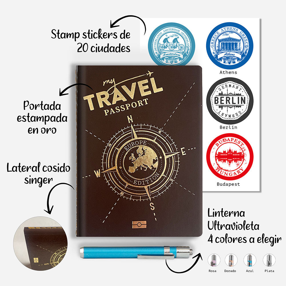 Pack Traveler Compact- WORLD + EUROPE Edition (2 Passports in 1 Box)