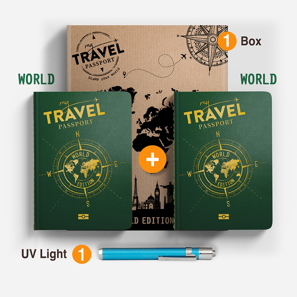 Compact Pack Duo - WORLD Edition (2 Passports in 1 Box) - mytravelpassport
