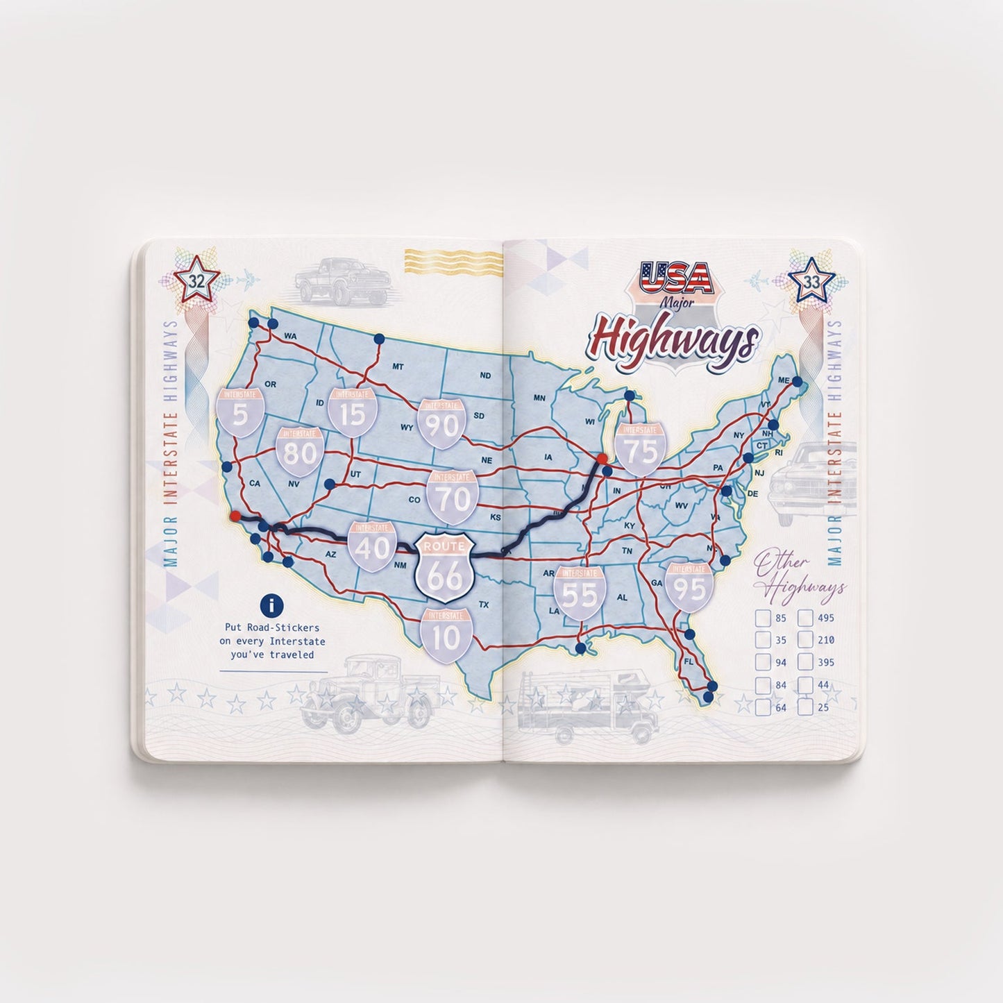 Pack Compact Voyageur - Édition MONDE + USA (2 Passeports dans 1 Boîte)